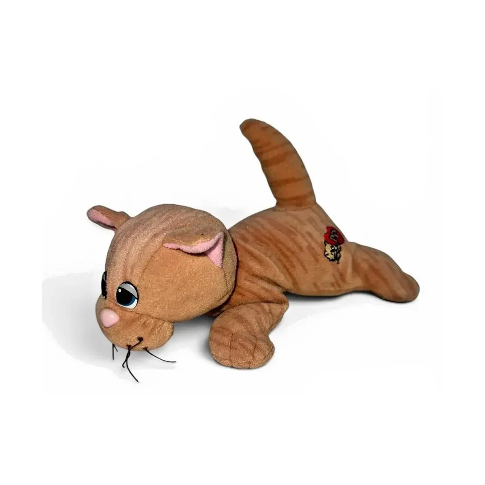 Vintage Tonka Pound Purries Orange Tabby Kitten Cat Plush Red Collar